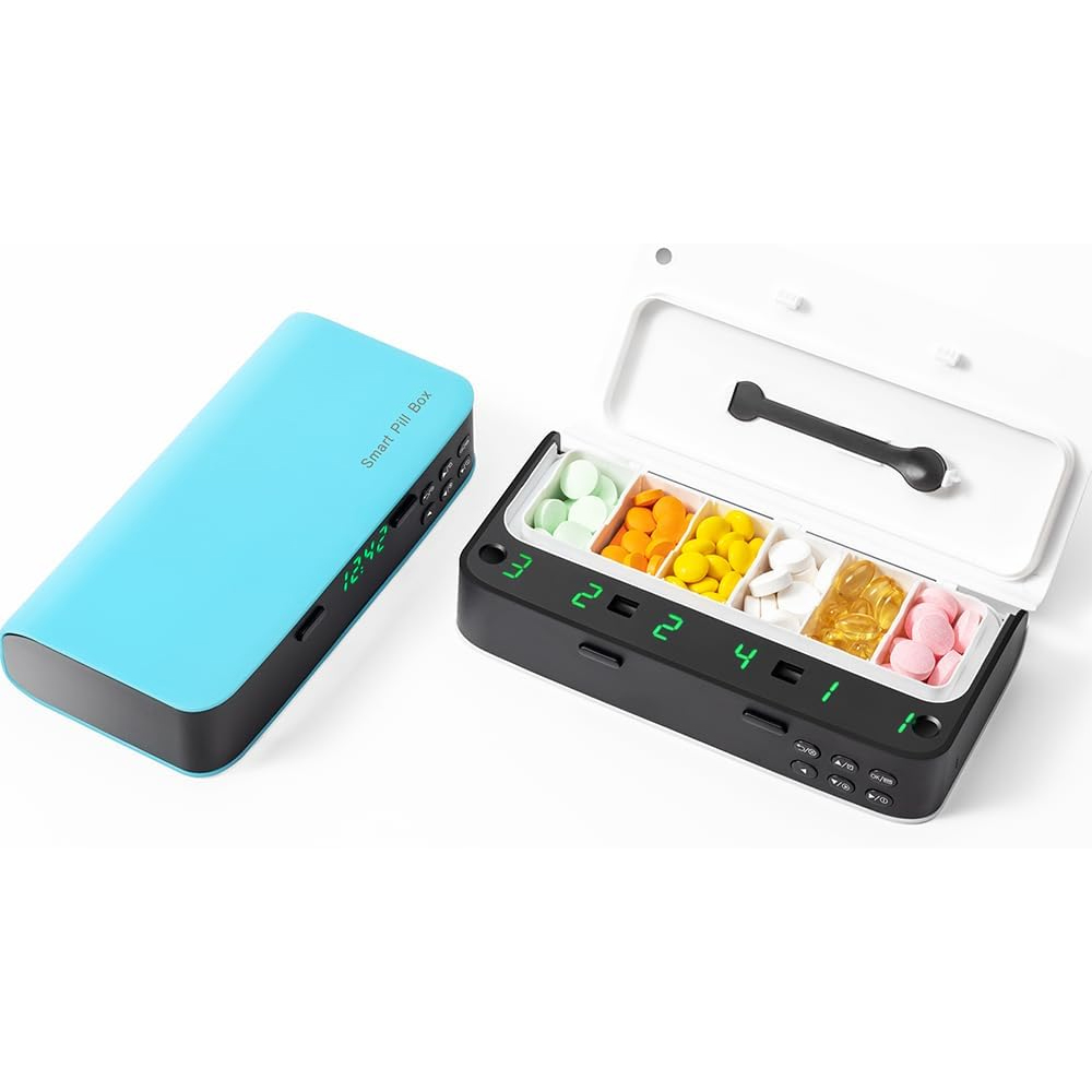 Medicine Cabinet Lock - Pillenspender mit Alarm, täglicher Medikamenten-Pillen-Organizer mit