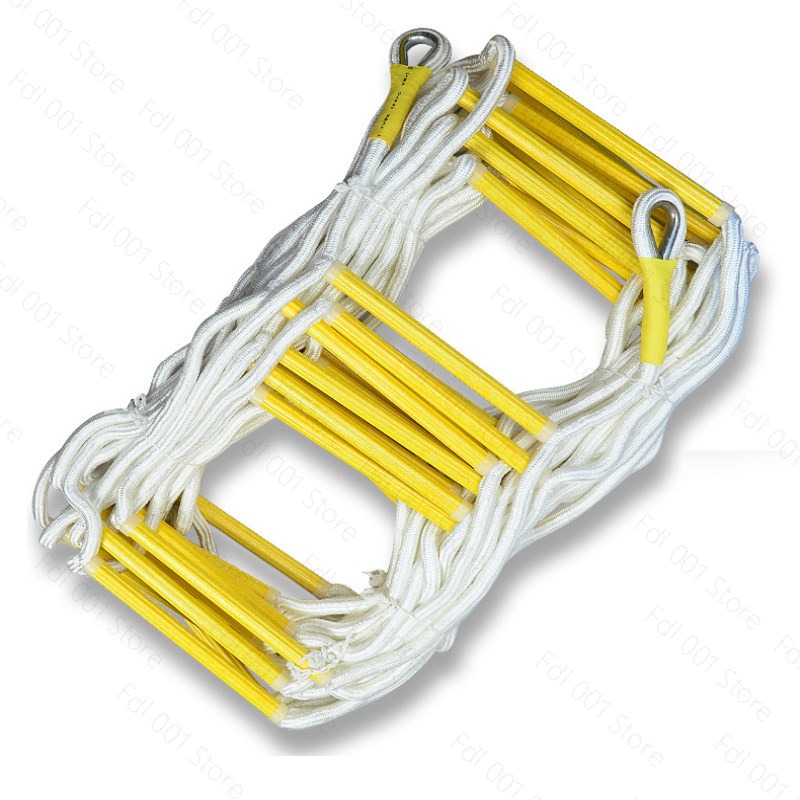 Fire Escape Ladder - 15M Rettungsseilleiter für 3-4 Etagen, Notfall-Arbeitsleiter,