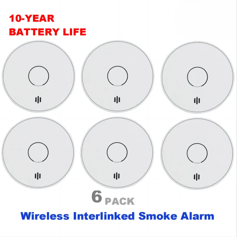 Smoke Detector Interconnected - Drahtloser vernetzter Rauchmelder, 10 Jahre Batterie,
