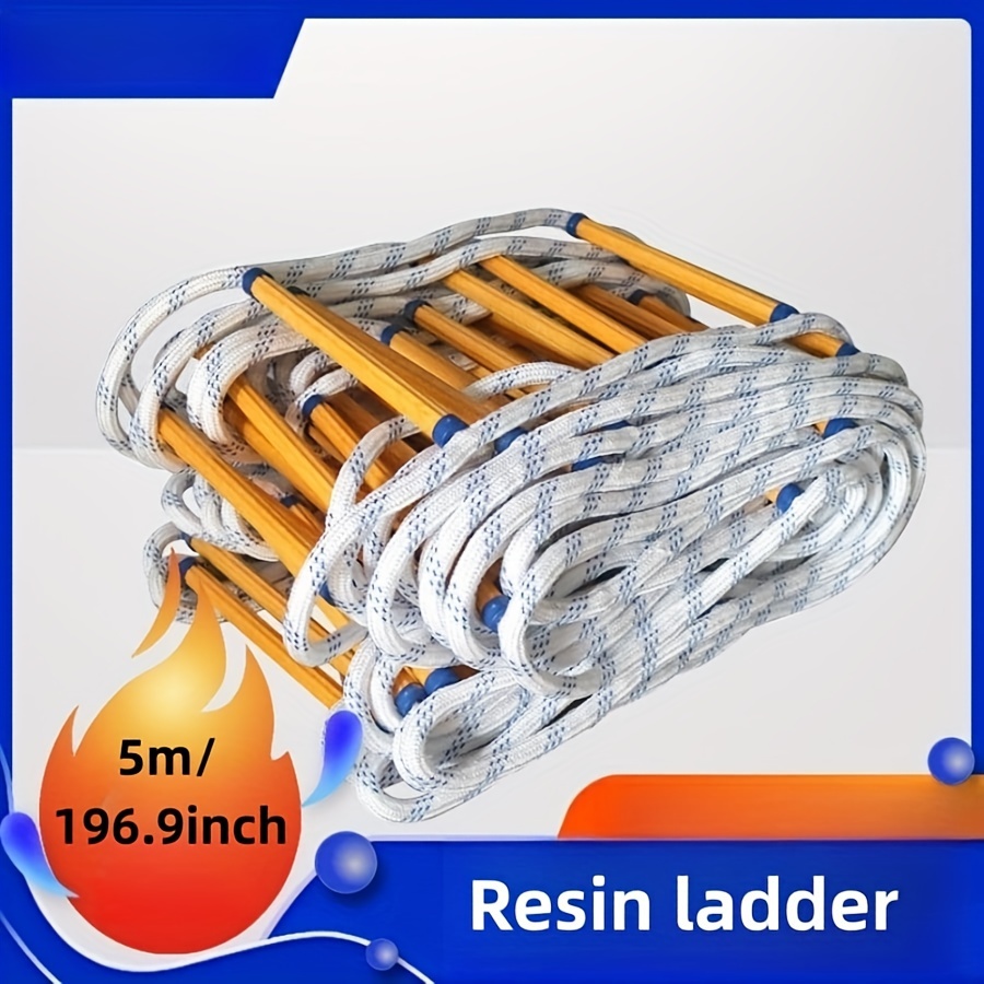 Fire Escape Ladder - 5 Meter Feuerleiter, rutschfestes Rettungsseil, Notfall-Arbeitssicherheitsreaktion,
